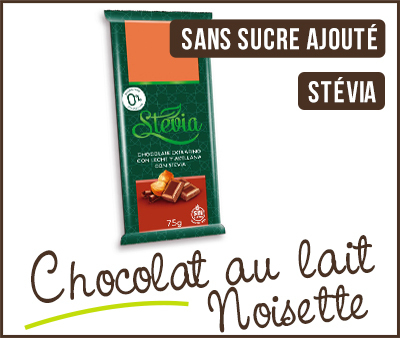 Tablette de Chocolat au Lait-Noisette Stévia