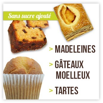 Découvez le Rayon des Madeleines, Moelleux et Tartes sans sucre